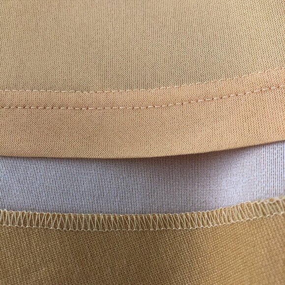 Akris Punto Fit & Flare Flutter Pleat Hem Sleeveless Scoop Neck Dress Gold Sz 6 - Picture 8 of 11